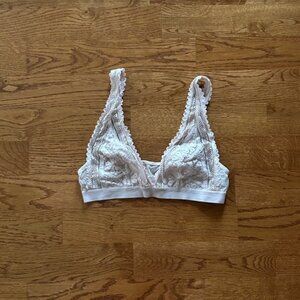 Aerie Triangle Bras XS Bralette Women Lounge Pink Blush Unlined Plunge Lace Mesh